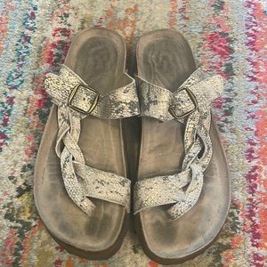 Snakeskin Braided Sandals